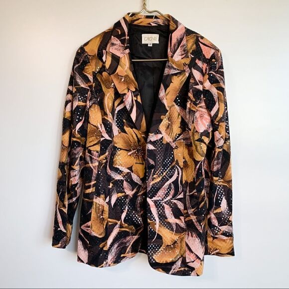 Vintage Cache Floral Sequin Blazer - Picture 1 of 6